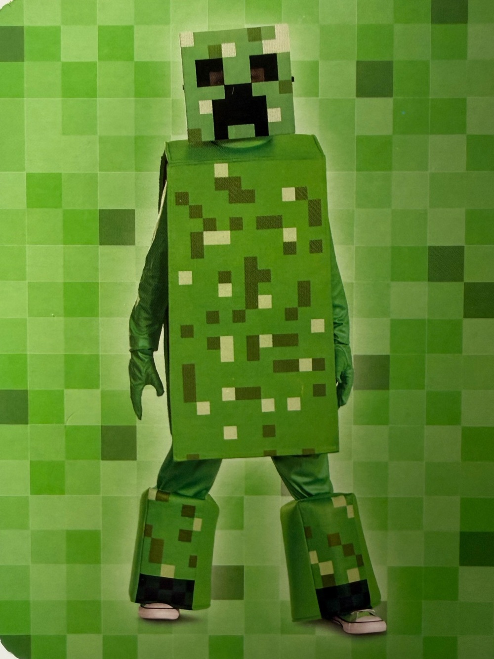 Kids Minecraft Green Creeper Costume